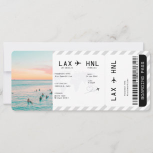 Convite Passagem de Plano de Viagem Surpresa Passagem de E
