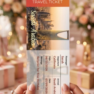 Convite Passagem Surpresa Viagem Arábia Saudita
