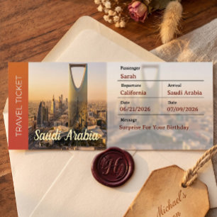 Convite Passagem Surpresa Viagem Arábia Saudita