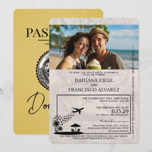 Convite Passaporte Amarelo Casamento República Dominicana