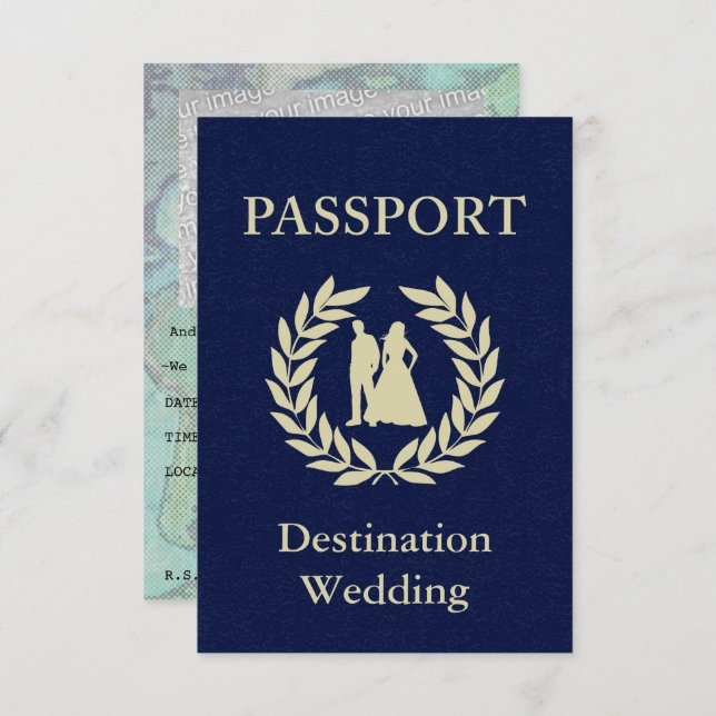 Convite passaporte casamento destino (Frente/Verso)