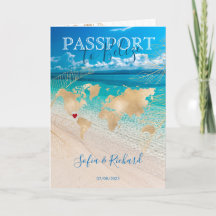 Passaporte com Mapa de Destino do Casamento em Be