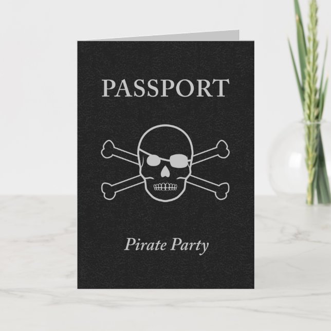 Convite passaporte da festa pirata (Frente)