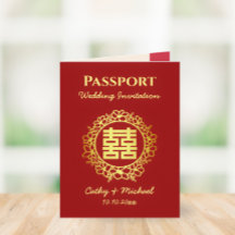 Passaporte de casamento chinês de destino vermelho