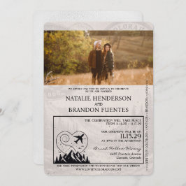 Convite Passaporte de Casamento Colorado Branco