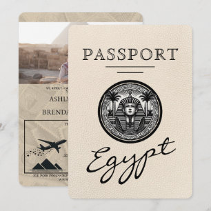 Convite Passaporte de Casamento do Egito de Marfim