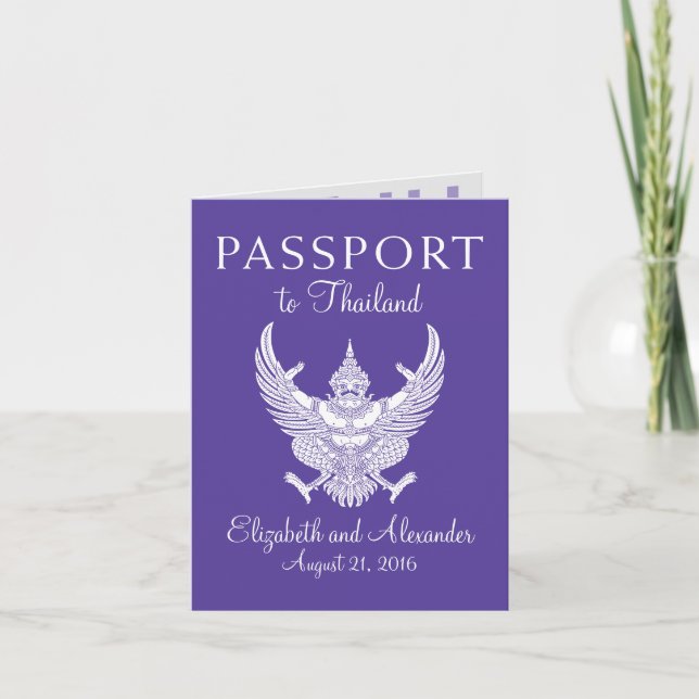 Convite Passaporte de Casamento Koh Samui Tailândia (Frente)