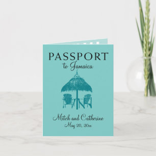 Convite Passaporte de casamento Montego Bay Jamaica - Teal