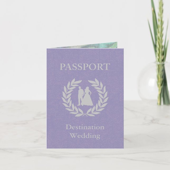 Convite passaporte de casamento no destino (Frente)