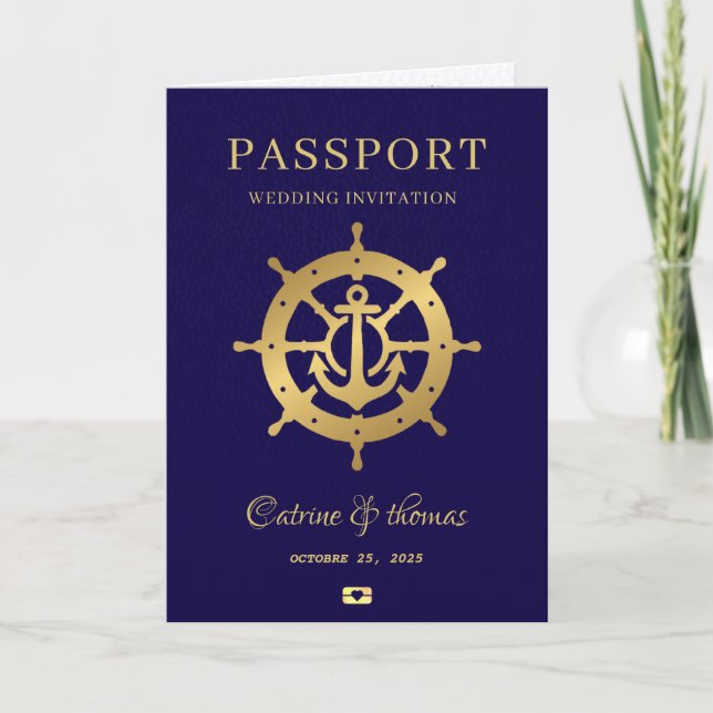 Convite Passaporte de Cruzeiro Casamento (Frente)