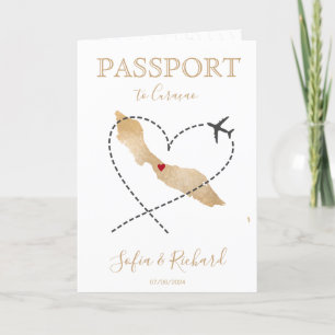 Convite Passaporte de Destino de Casamento Curaçao World M