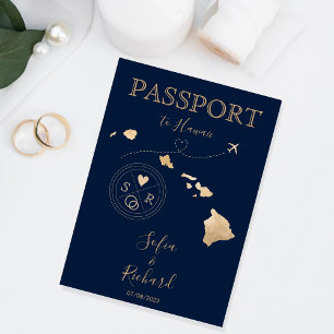 Convite Passaporte de Destino de Casamento Hawaii