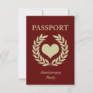 Convite passaporte de festa de aniversário