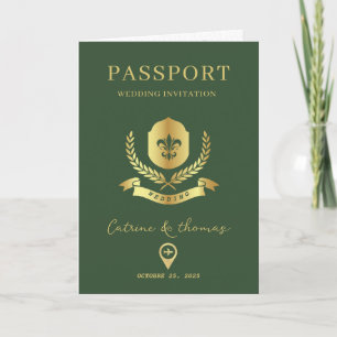Convite Passaporte de Mapa Mundial de Destino de Casamento