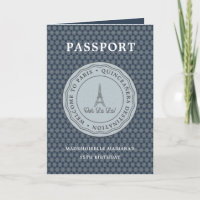 Passaporte de Paris Azul legal com Quinceañera