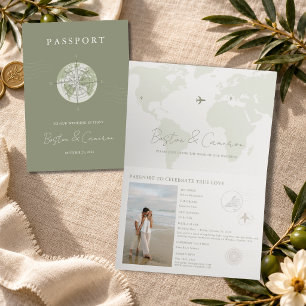 Convite Passaporte de Viagem para Casamento na Itália Eleg