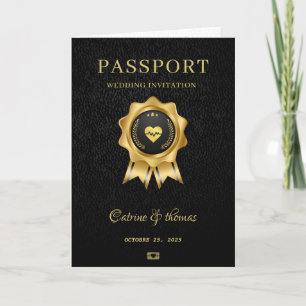 Convite Passaporte Mapa Mundial para Destino de Casamento