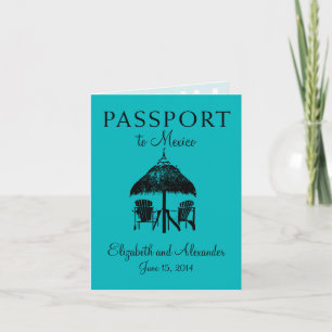 Convite Passaporte para Casamento no Cancun México