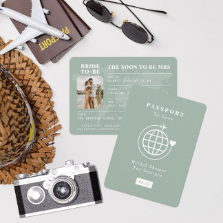 Convite Passaporte para o Viagem do do do Amor Chá de pane
