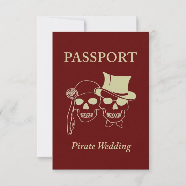 Convite passaporte para um casamento pirata (Frente)