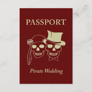 Convite passaporte para um casamento pirata