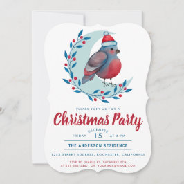 Convite Pássaro Aquarela Na Festa De Natal Da Lua