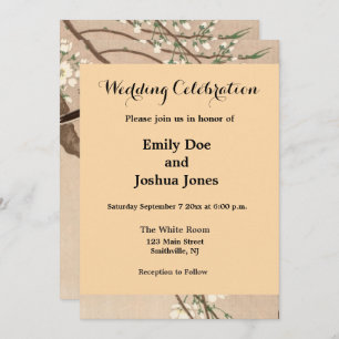 Convite Pássaro asiático japonês (Chickadebird)