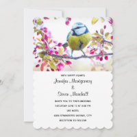 Pássaro Azul e Amarelo bonito em um Casamento de R