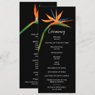 Convite Pássaro do Paraíso Tudo em Um Programa de Casament