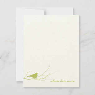 Convite Pássaro verde em galeria obrigado bilhete