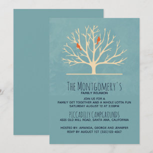 Convite Pássaros alaranjados modernos em uma grande