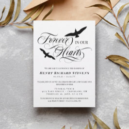 Convite Pássaros Assustadores Para Sempre Em Nossos Coraçõ