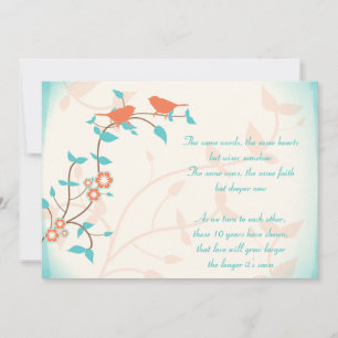 Convite Pássaros Cantores Renovação de Votos de Aniversári