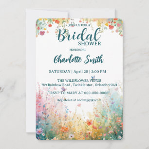 Convite Pássaros coloridos Aquarela Flores Silvestres Pess