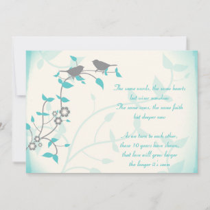 Convite Pássaros da Canção Renovação de Votos de Aniversár