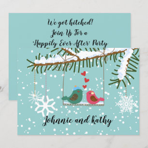 Convite Pássaros de Amor Balanço Recepção de Inverno Apena