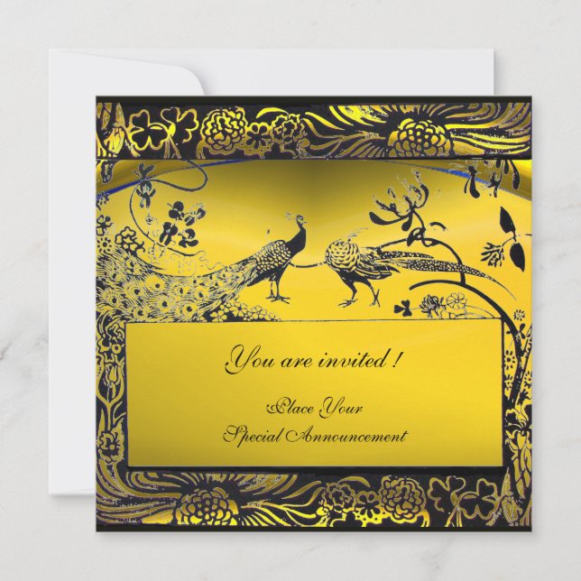 Convite PÁSSAROS DE AMOR NO CASAMENTO, preto e branco, ama (Frente)