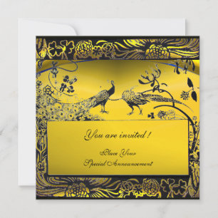 Convite PÁSSAROS DE AMOR NO CASAMENTO, preto e branco, ama