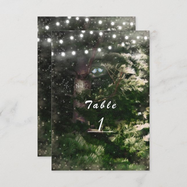 Convite Pássaros de Amor + Número da Mesa de Casamento Not (Frente/Verso)