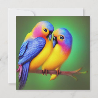 Convite Pássaros do Amor Linda cor