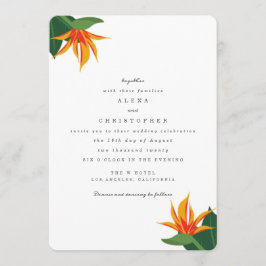 Convite Pássaros do Concurso de Casamento Tropical de Prai