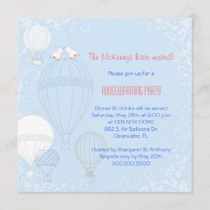 Convite Pássaros no partido do Housewarming dos balões de