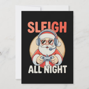Convite Passe a Noite Inteira no Trenó Papai Noel Video Ga