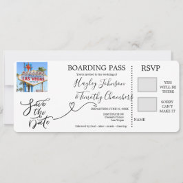 Convite Passe de Embarque para o casamento em Las Vegas, N
