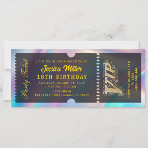 Convite Passe de Evento de Celebração Glam