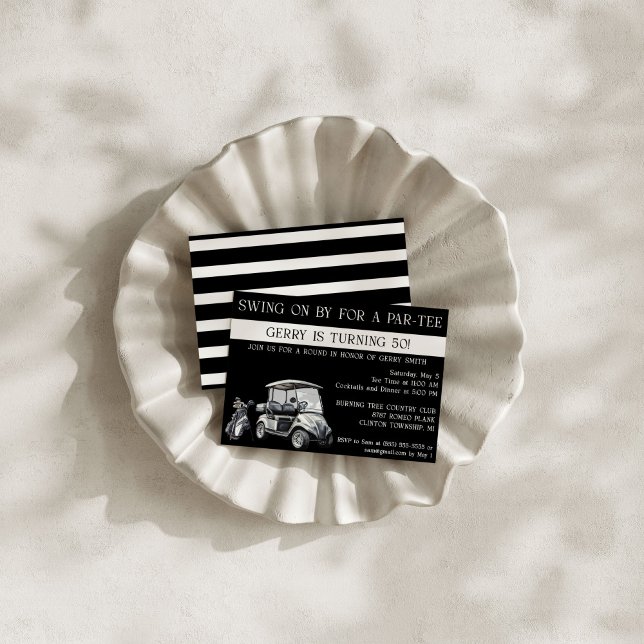 Convite Passeando por um Par-Tee de Aniversário, Golf Them (Criador carregado)