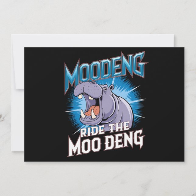 Convite Passeio de Hipopótamo MOO DENG O MOO DENG (Frente)