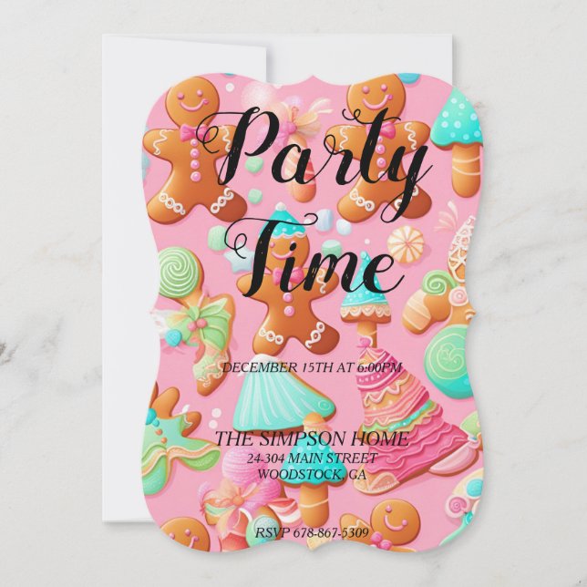 Convite Passeio de Natal do Whimsical Gingerbird Man (Frente)