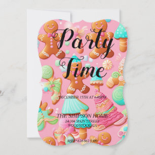 Convite Passeio de Natal do Whimsical Gingerbird Man