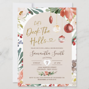 Convite Passeio Floral de Natal O Chá de panela Dos Halls